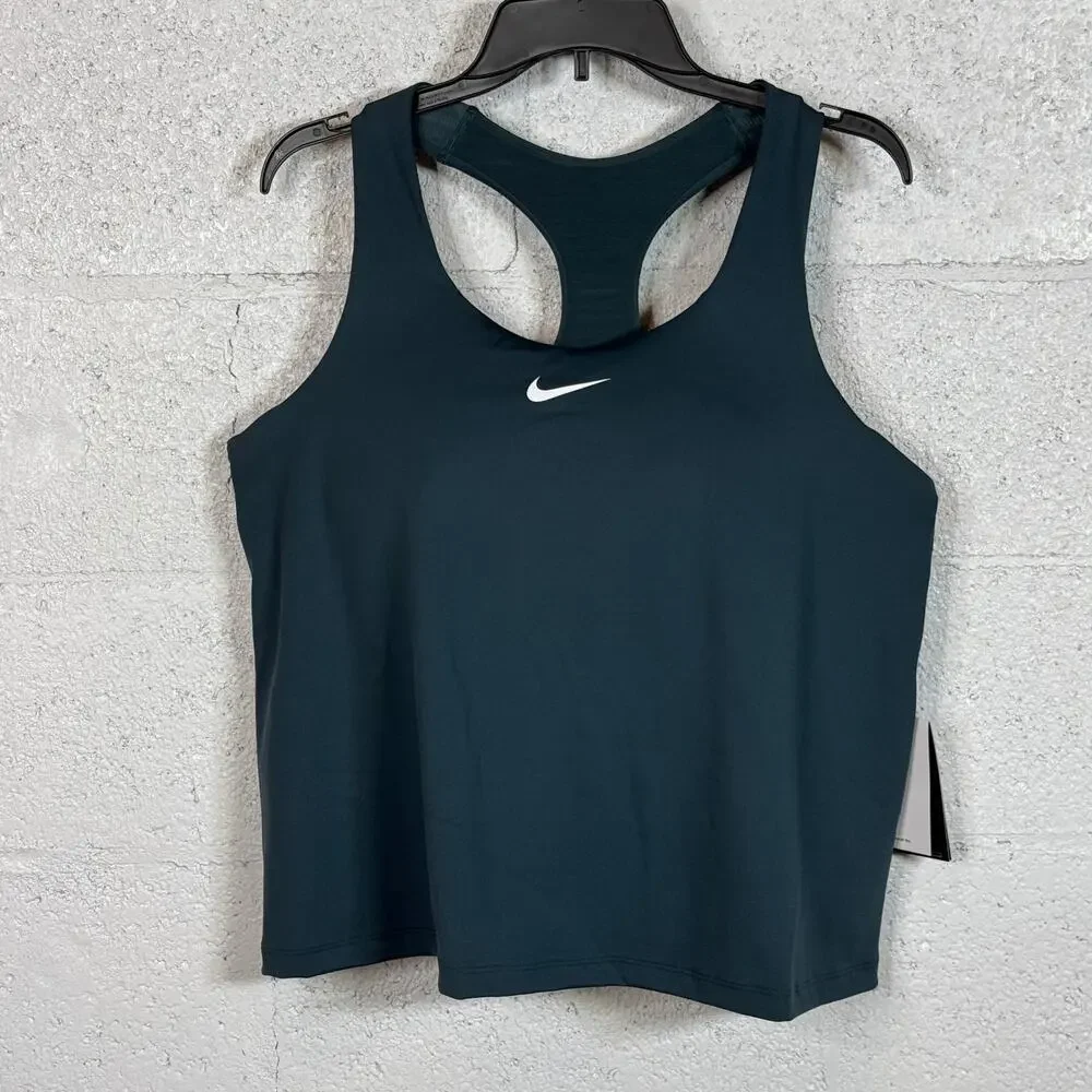 Nike Mid Support Padded Sports Bra Tank Top Deep Jungle 1X,runs big see below